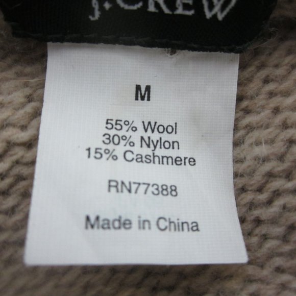 J. Crew Womens M Heather Beige 3/4Sleeve Wool Cashmere Cardigan Sweater M Ruffle - Picture 5 of 9